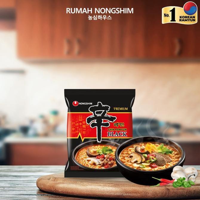 Whynot- Nongshim Shin Ramyun Black 130 Gram  Ramyun Premium Halal & Asli Dari Korea