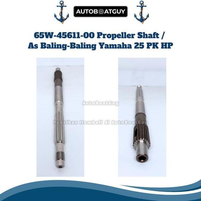 65W-45611-00 Propeller Shaft /  As Baling-Baling Yamaha 25 PK HP