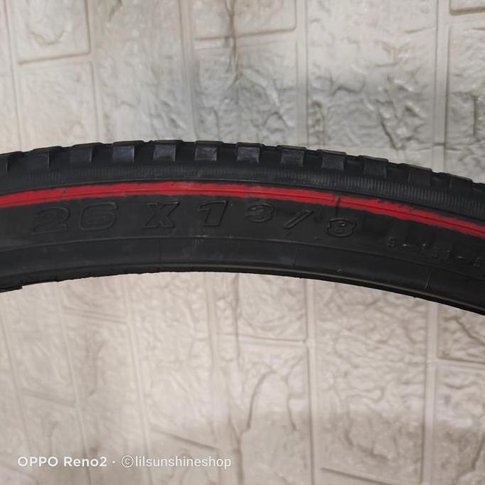 Ban Luar Sepeda 26 x 1 3/8 Swallow Deli Tire Hitam Lis Merah 26x1 3/8 Onthel Ontel Jengki Sierra Pho