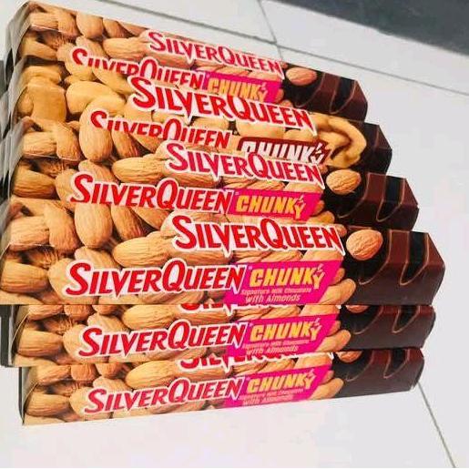 coklat silver queen Chunky bar  kemasan 85 gram, exp 2026