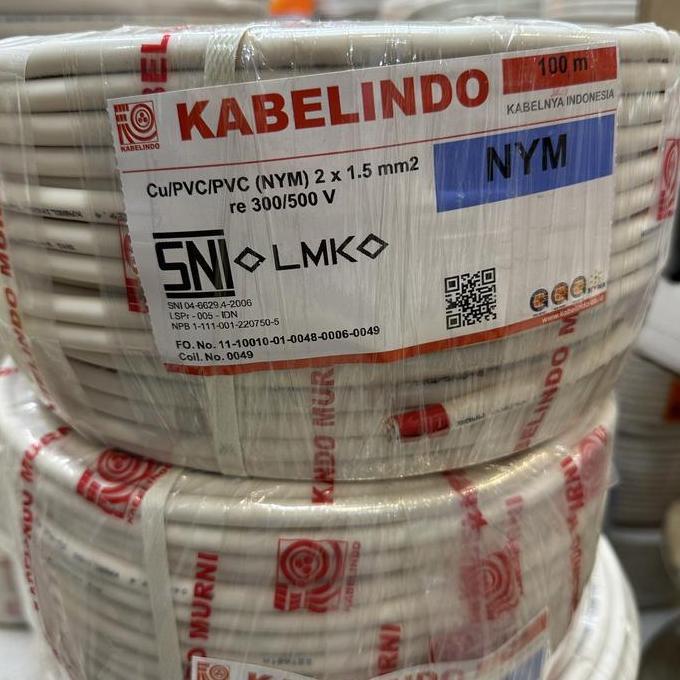 Sale Kabel Nym 2X1.5 2X1,5 100M (Meter) Kabelindo / Lindo