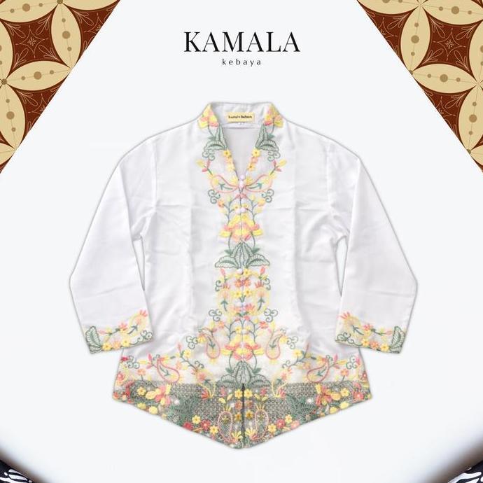 Kebaya Encim Bordir Modern Putih Bordir Warna Lengan Panjang Wisuda Kondangan Kantor Modern Pesta LJ