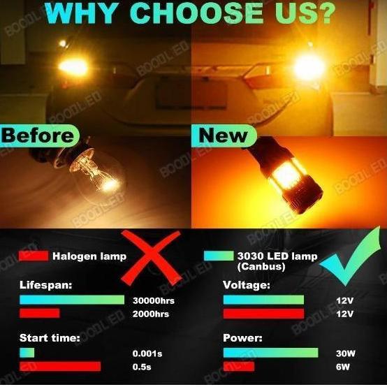 Promo Bohlam Lampu LED sein riting mobil super terang ghost fan kipas T20 36 SMD 7440 Kuning Riting 