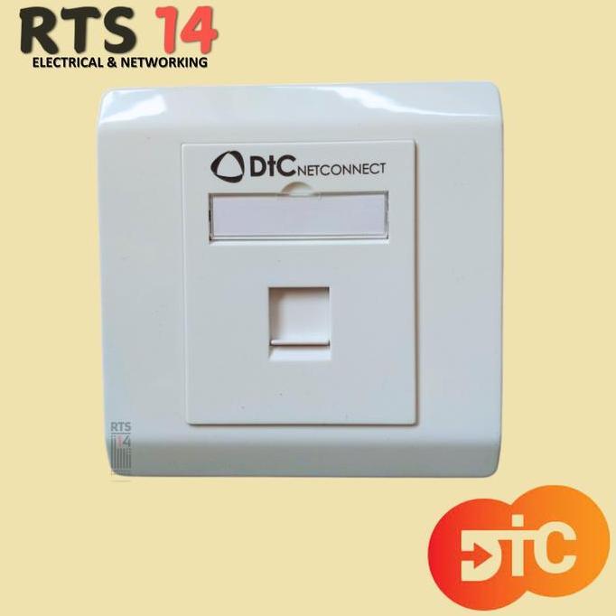 Faceplate 1 Hole DTC British with Shutter - 2102301 - Outlet Data 1 Hole Port DTC