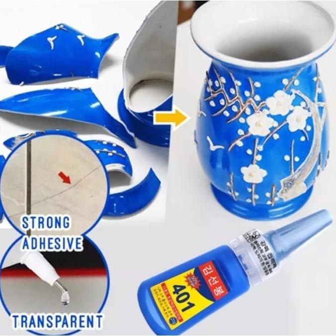 Lem Korea Super Kuat Vanes Super Glue 401 Lem Besi Perekat Kulit kain besi sepatu instan 50% Stronge