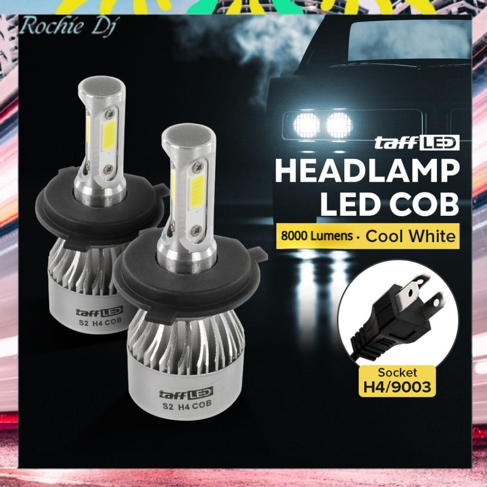 TAFFLED LAMPU MOBIL LED COB HEADLIGHT 8000LM H4/9003 S2 CHIP 2 PCS
