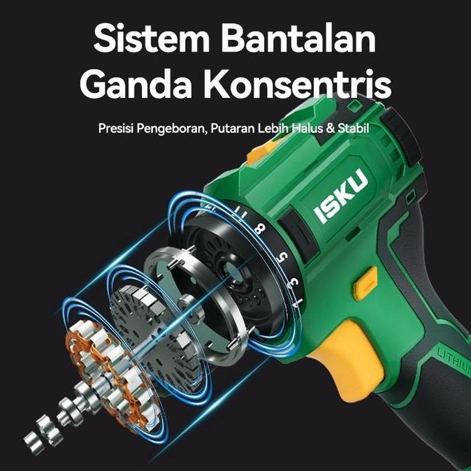 Sale Isku Bor Cordless Brushless 21V 40Nm 55Nm Mesin Bor Baterai Tangan Kayu Besi Baja Ringan