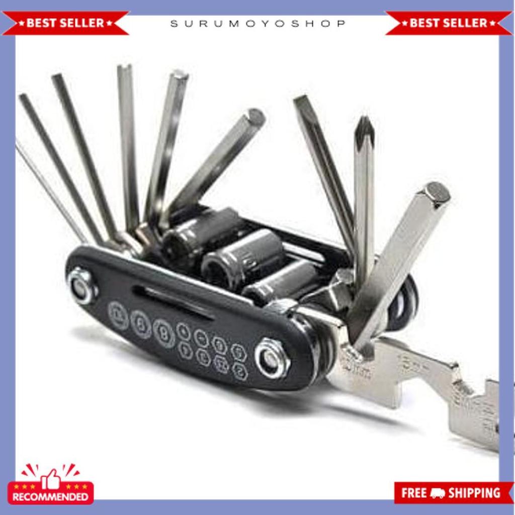 Promo Kunci Set Lipat Mini 16In1 Kunci Shock Obeng Multifungsi Kunci L Pas Sepeda Original