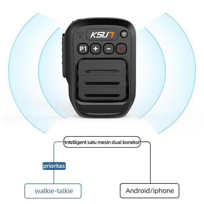 Murah Ksun B60 Bluetooth Microphone Ptt Walkie Talkie Portable Mini Speaker Wireless Android Ios Bt 