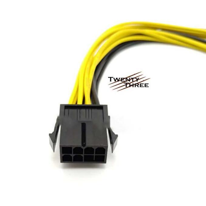 Kabel 8 pin PCIE female to dual 6+2 pin cabang Splitter power VGA