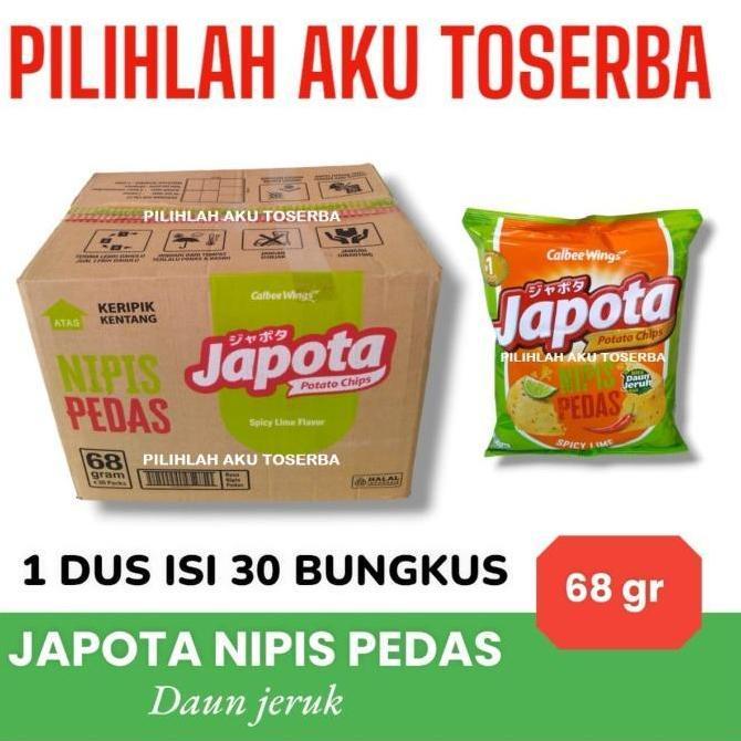 Japota Keripik Kentang NIPIS PEDAS 68 gr - ( HARGA 1 DUS )