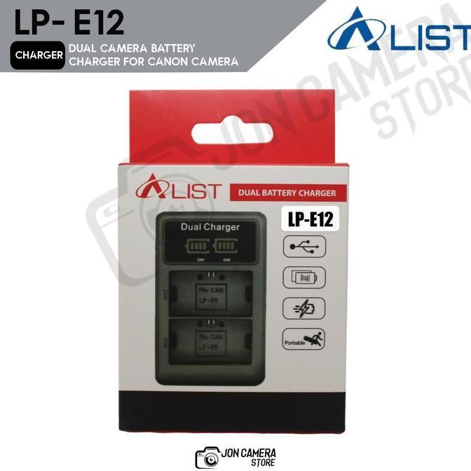 Alist Dual Battery Camera Charger LP E12 for Battery LP E 12