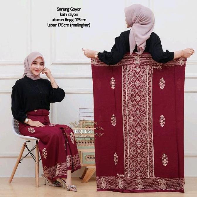 Afiid New 5 Sarung Santri putri Sarung Rayon Goyor sarung santri pondok Wanita/Pria Muslim Adem Lemb
