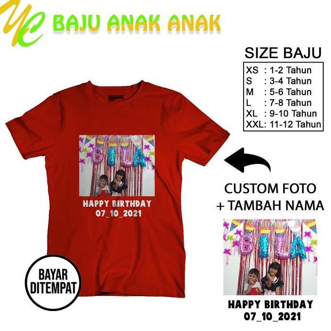 YC Kaos Anak sablon bisa request gambar/foto sendiri - Baju Kaos Bebas Desain - Kaos Foto Sendiri - 