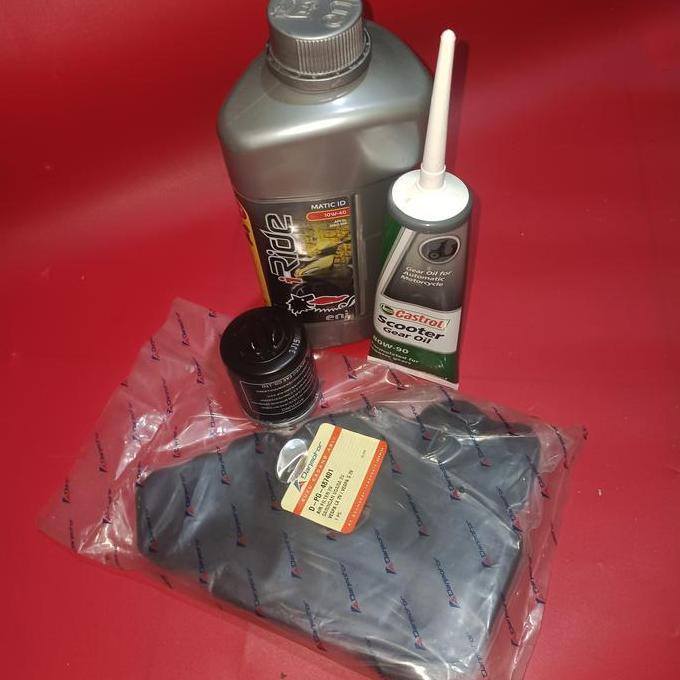 PAKET SERVIS LENGKAP OLI AGIP VESPA MATIC 2V