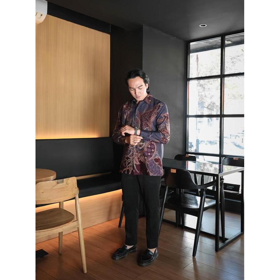 Hardi Batik - ASANA LILAC | Kemeja Batik Pria Lengan Panjang murah