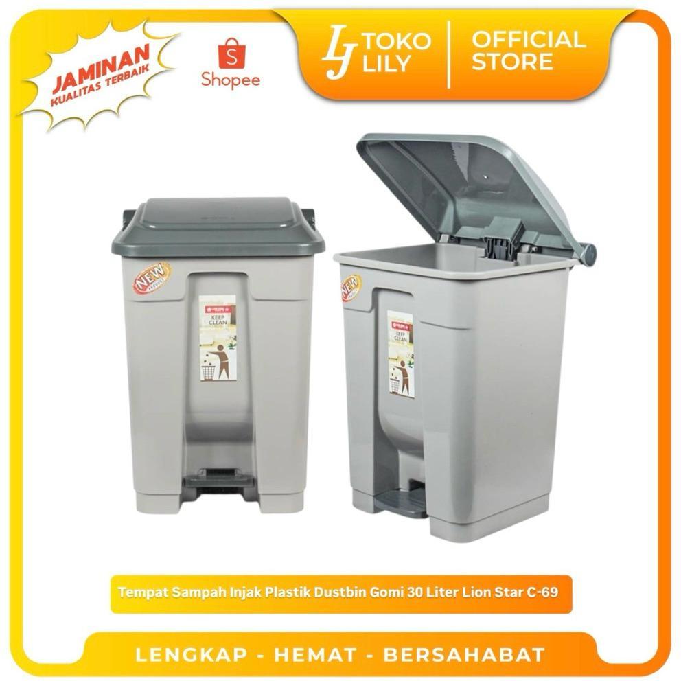 Tempat Sampah Injak Plastik Dustbin Gomi 30 Liter Lion Star C-69