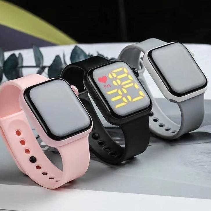 official wbs jam tangan led digital pria wanita rubber electronic fashion couple anak remaja premium