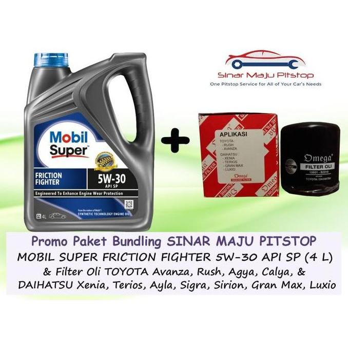 Paket MOBIL SUPER 5W-30 API SP & Filter Oli DAIHATSU XENIA & TERIOS