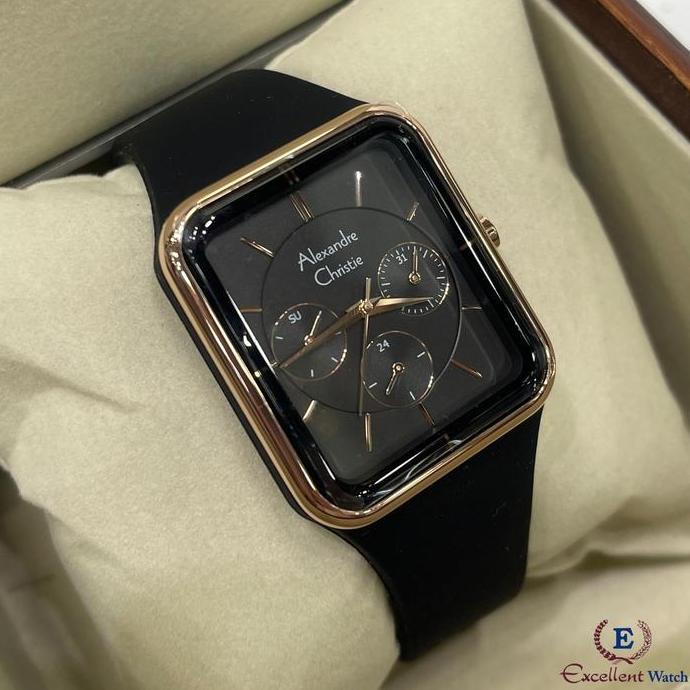 Excellent Jam Tangan Wanita Alexandre Christie AC 2744 Black Rosegold