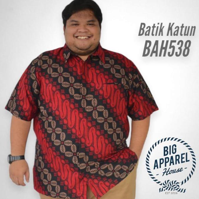 KEMEJA BATIK PRIA/COWOK UKURAN BESAR-JUMBO-BIGSIZE-XXXXXL (BAH538) murah