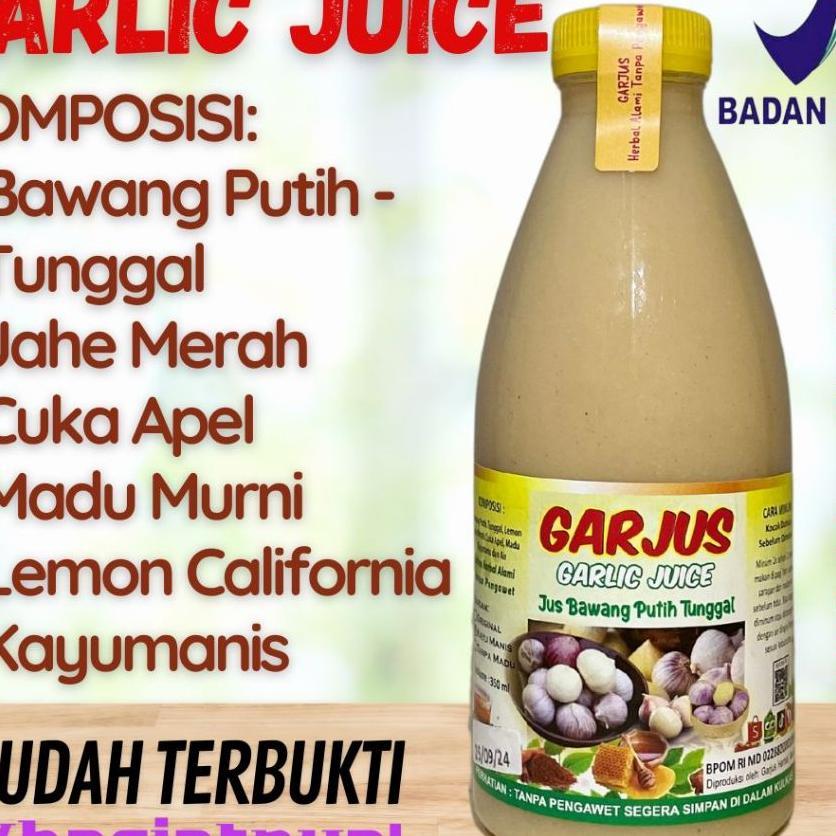 Jus Bawang Putih Tunggal, Lemon California, Cuka Apel, Jahe Merah, Madu Murni Dan Kayu Manis - Detox