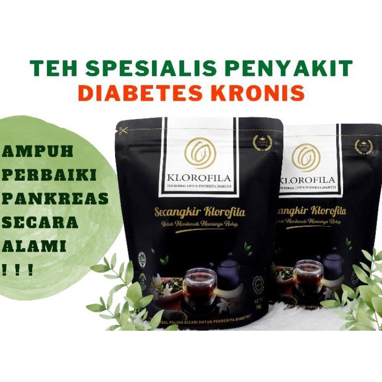 Teh Klorofila Herbal Diabetes [ Promo - 2 Pcs Klorofila ] - Ori - Obat Herbal Diabetes Ampuh