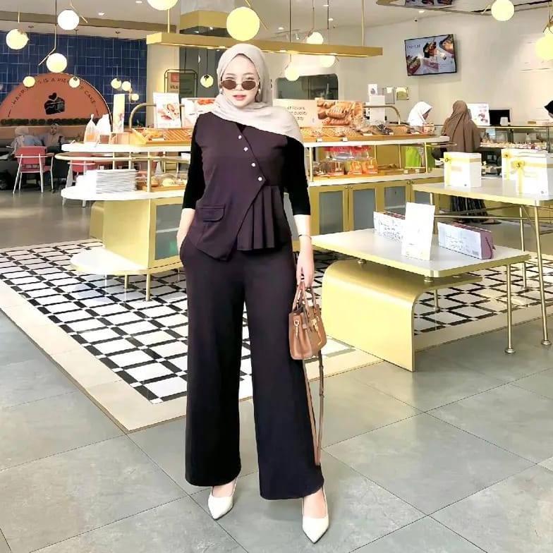 HOT RACHEL SET CELANA +ROMPI - BESTIIE FASHION - SETELAN KNIT PREMIUM - VEST SET CELANA - ATASAN REM