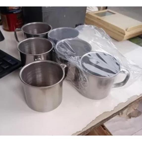 YONGKIVONS - 12PCS MUG STAINLESS DIAMETER 7CM /  CANGKIR KECIL STAINLESS CANGKIR KOPI CANGKIR TEH