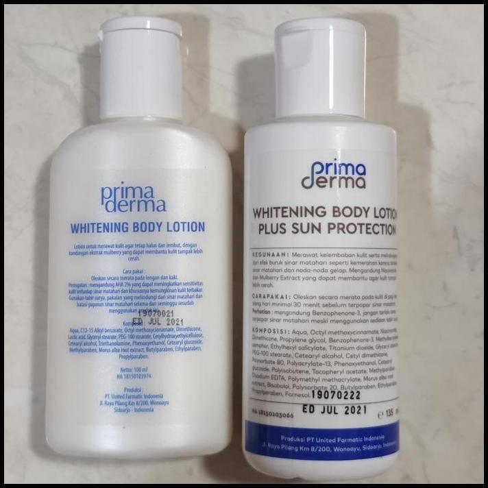 Paket Primaderma Body Whitening Lotion - Pemutih Tubuh Prima Derma Terbaru