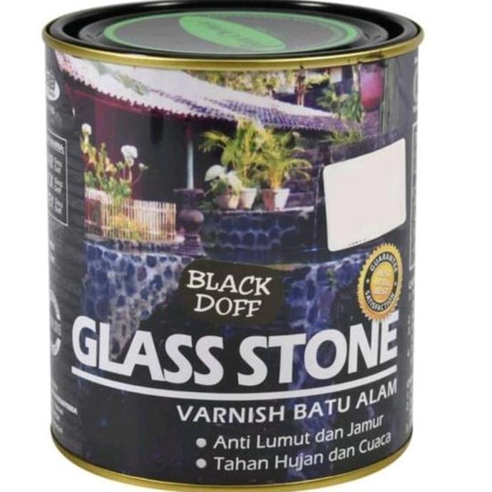 cat batu alam hitam dof black doff vernish batu alam  hitam dop