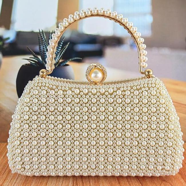 Tas Pesta Wanita Elegan Tas Kondangan Wanita Mewah Clutch Pesta Wanita Kristal C Tas Pesta Mutiara U