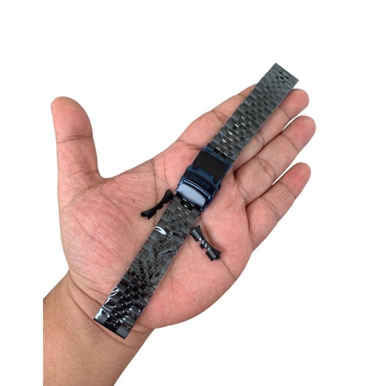 Strap tali jam tangan rante stenlistell hitam seiko aftermarket 20mm