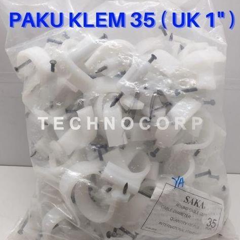 PAKU KLEM SAKA NO 35 UK 1" PIPA KABEL PAKU BETON HITAM IKK 100 PCS
