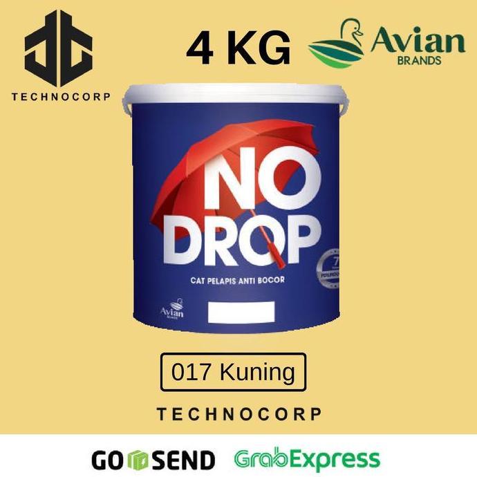 TERMURAH - NO DROP 017 KUNING / CREAM CAT PELAPIS ANTI BOCOR TEMBOK GENTENG 4 KG