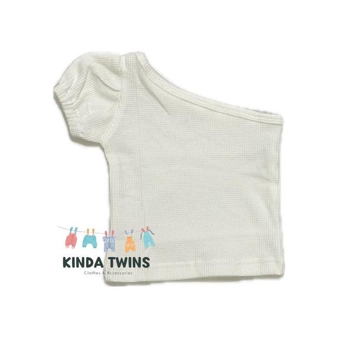 MOLLIE Top One Shoulder - Atasan Korea Anak Perempuan Semi Crop Top 1-8Th