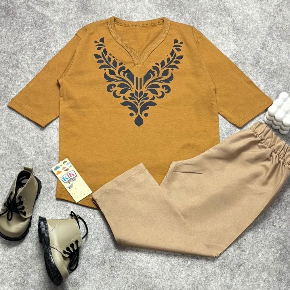 Hot Deals Kk.Kids Setelan Kaos Koko / Kurta Anak Dan Celana Panjang Cowok Usia 1-10Th//Baju Kaos Mus