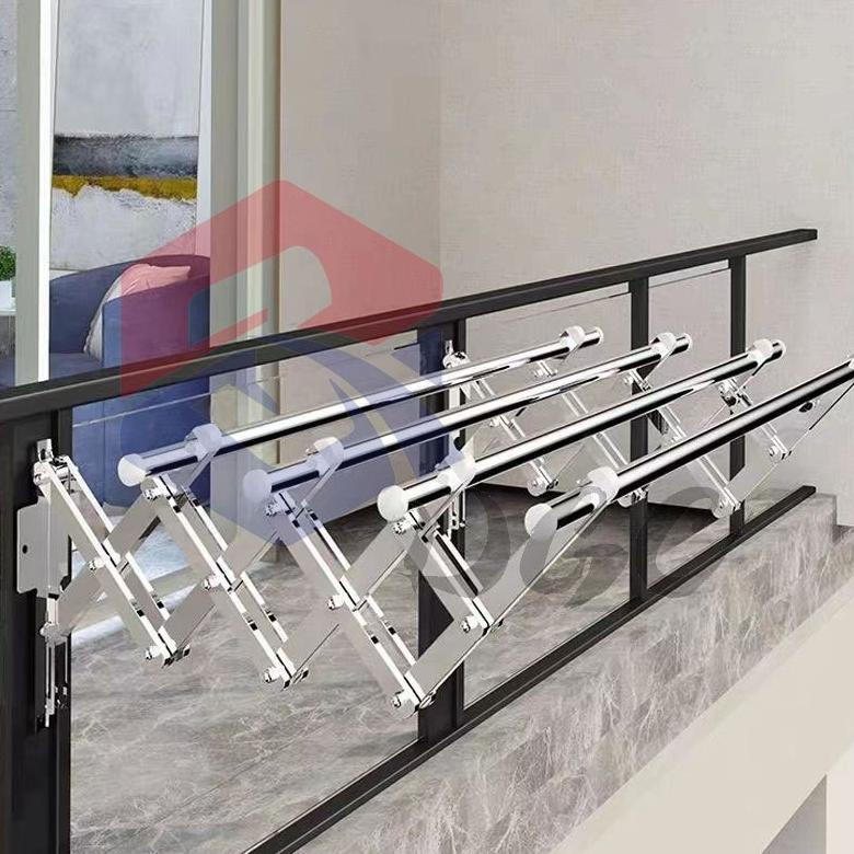 DGC Jemuran Lipat Dinding Jemuran Dinding Jemuran Baju Stainless Steel Jemuran Baju Pakaian Dinding