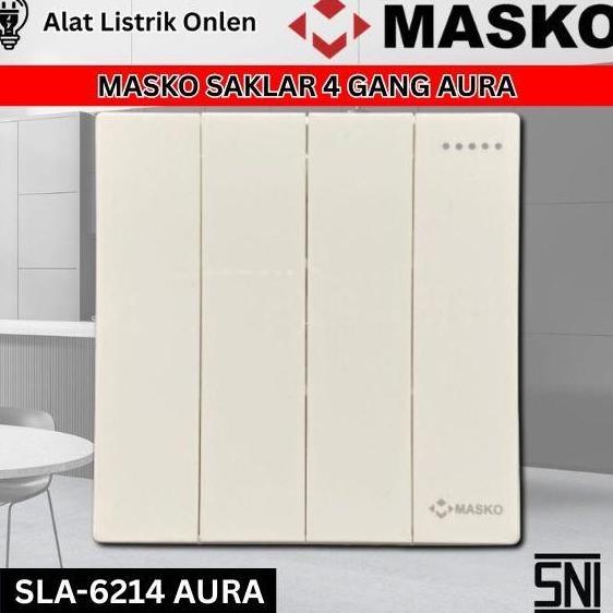 Saklar Ib Saklar 4 Gang Aura Putih (Sla-6214) Aura Saklar 4 Gang White Sni Masko Termurah