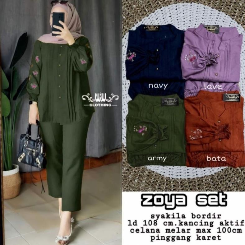 HOT ZOYA LD 110 & XXL LD 130 JUMBO ONE SET BORDIR CRINGKEL AIRFLOW / SETELAN BORDIR