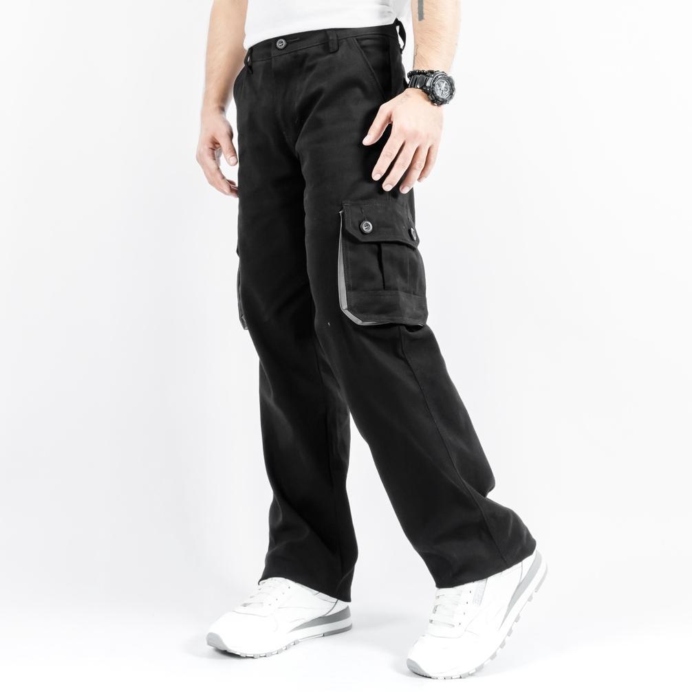murah gizmo celana cargo panjang prime black katun twill