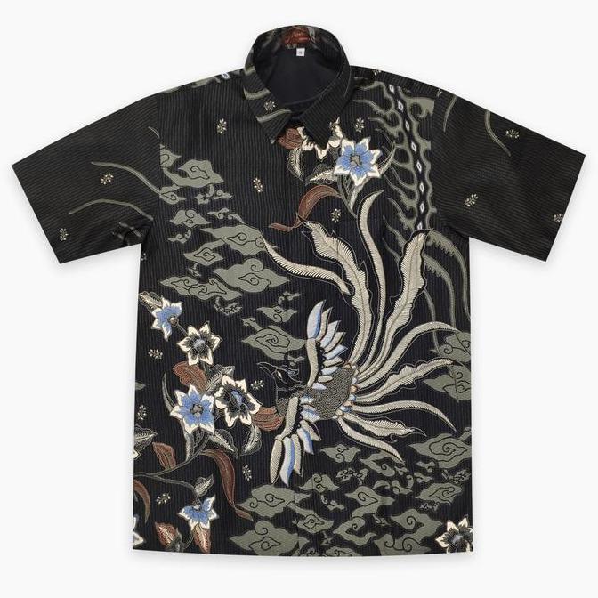 Batik, De47 Kemeja Batik Pria Lengan Pendek Bahan Dobby Ukuran M L