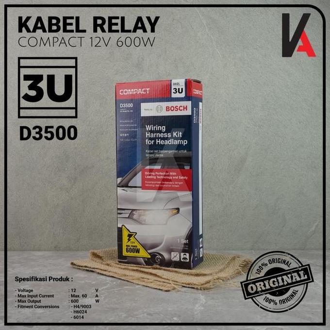 Krisna_satu7 - COMPACTKabel Relay Set Lampu H4 Mobil BOSCH D3500 3 Relay 12v Untuk 2 Lampu Utama Mob