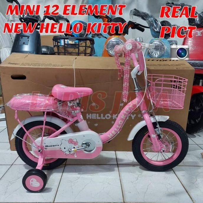 SEPEDA MINI 12 INCH ELEMENT HELLO KITTY SEPEDA ANAK ELEMENT KERANJANG