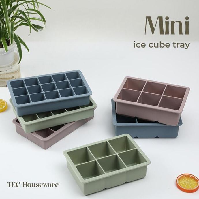 Leone- TecMini Cetakan Wadah Mpasi/Kaldu/Es Batu Ice Cube Tray Kotak Penyimpanan Es Batu Kulkas Free