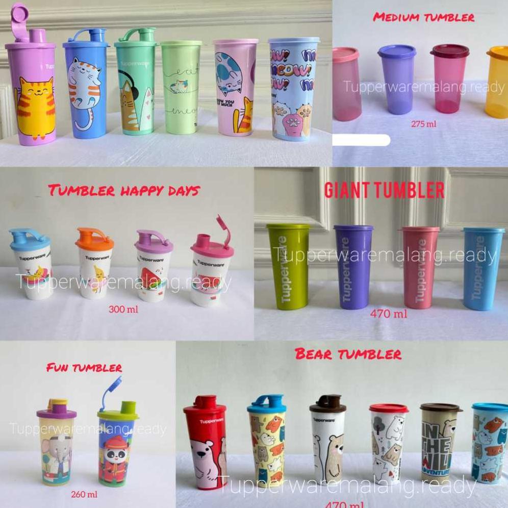 [PROMO] BOTOL TUPPERWARE / TEMPAT MINUM/ CAT TUMBLER/  GIANT / BEAR MEDIUM MINI TUMBLER / FUN TUMBLE