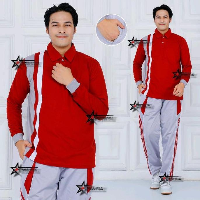 Lansungkirim- Setelan Baju Olahraga Senam Pria Dan Wanita / Seragam Olahraga / Stelan Kaos Trening O