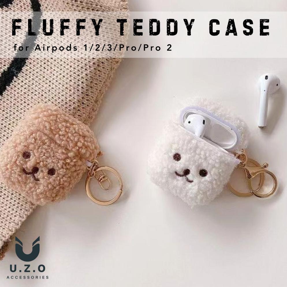 Airpods Case 1 / 2 / 3 / PRO Earphone Cover Pelindung Casing Apple Earbuds FLUFFY TEDDY Bulu Poodle 