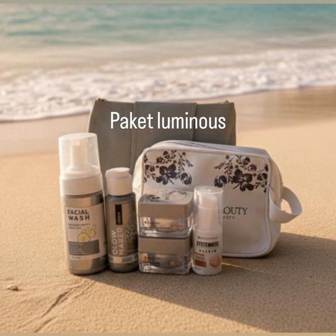 Naysillia_T - Msglow - Isi (Pouch,F Wash,Toner,Krim Siang,Krim Malam,Serum Booster)  -Paket Wajah Ms