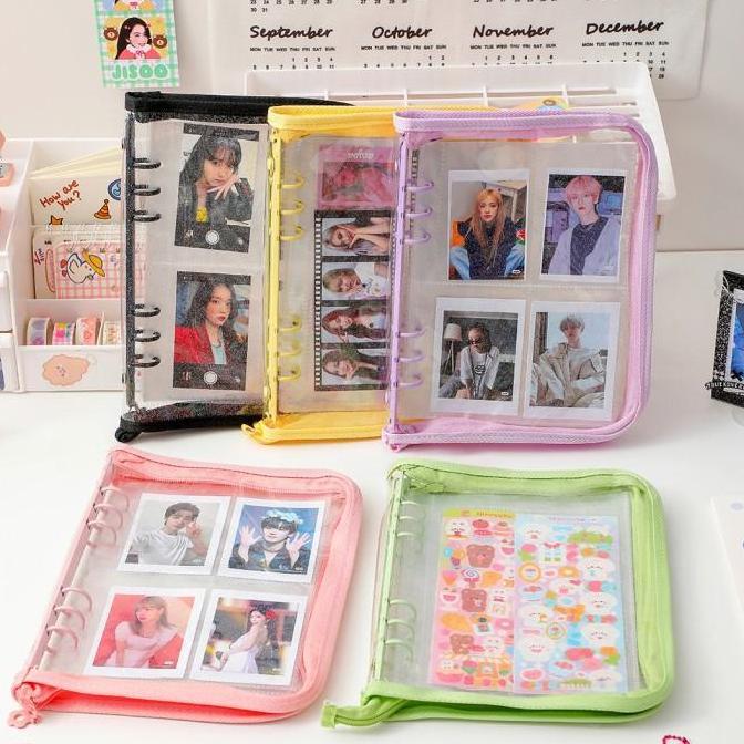 Binder Zipper A5 6 Ring Album Instax Foto Photocard Card Holder